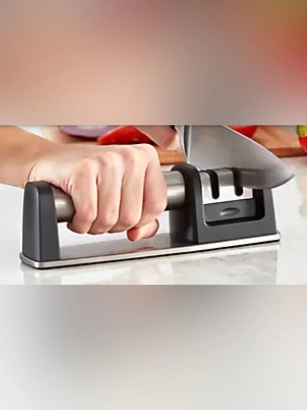Zakarian Knife Sharpener in Silver and White